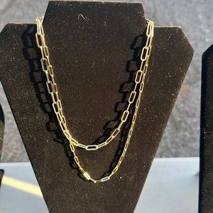 Gold filled paperclip necklace